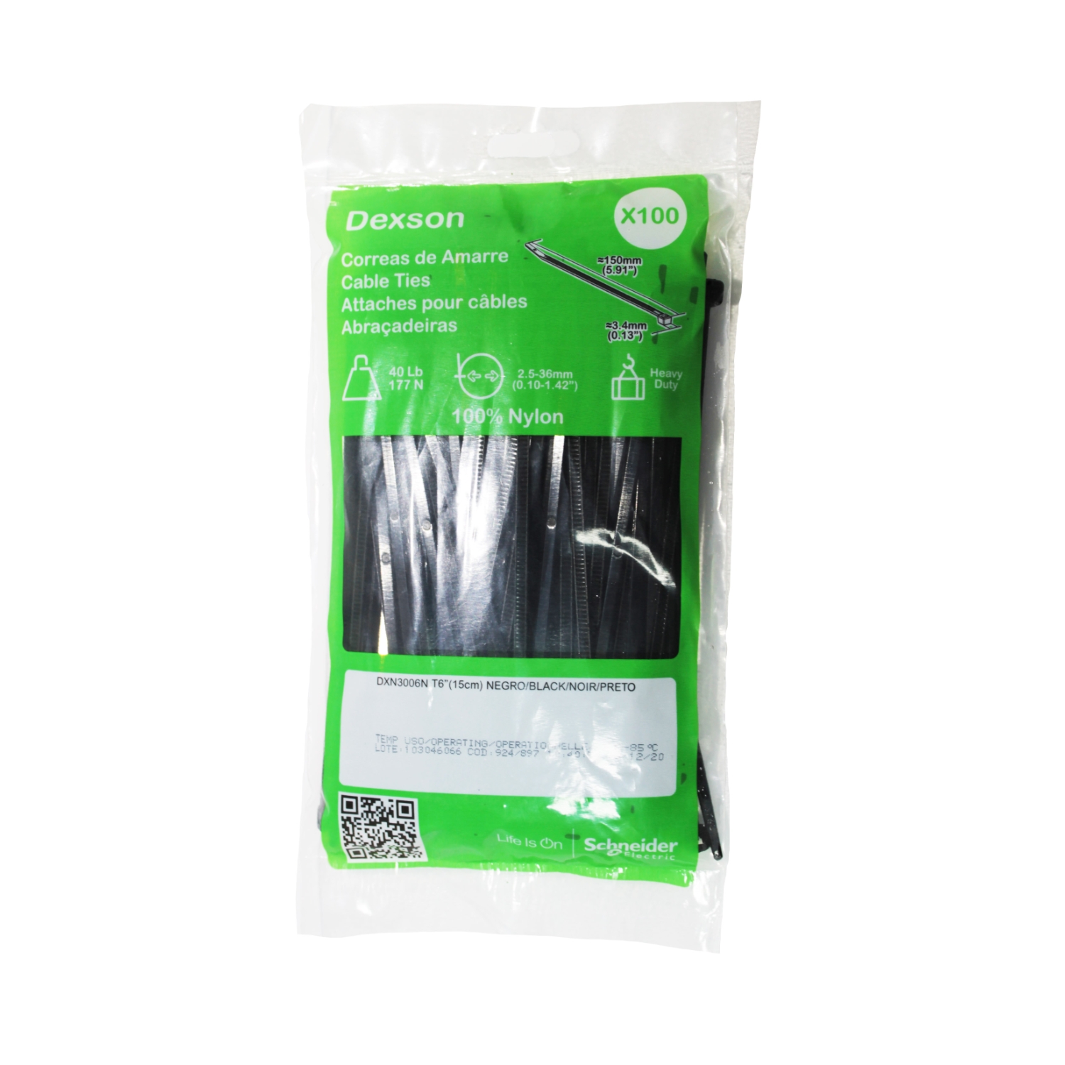 Amarre Negro Dexson 15cm 3.4cm